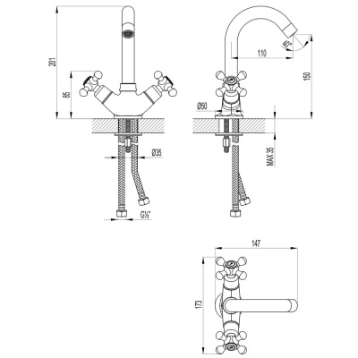 Смеситель Lemark Standard для раковины (LM2107C) фото в интернет-магазине Русалия