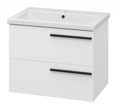 Тумба Ненси 70 подвесная (белая) с раковиной Cersanit Como 70 Misty фото в интернет-магазине Русалия