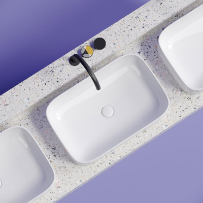 Умывальник чаша накладная прямоугольная Element 605*380*150мм CN6053 Ceramica Nova фото в интернет-магазине Русалия