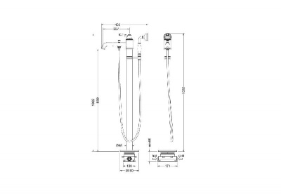 Смеситель для ванны напольный (внешняя и скрытая часть) AQUATEK AQ1545CR КЛАССИК фото в интернет-магазине Русалия