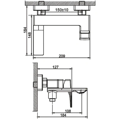 Смеситель для ванны Belz B60709-7, черный фото в интернет-магазине Русалия
