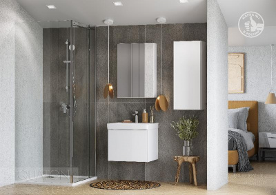 Тумба под раковину AQUATON Асти 55 белый глянец, белый матовый 1A263101AX2B0 фото в интернет-магазине Русалия