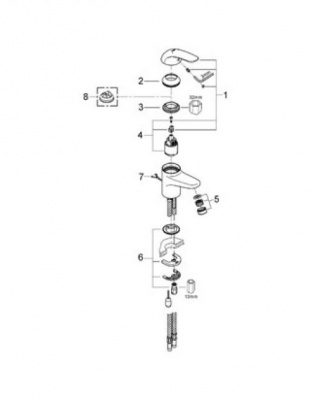 Смеситель для раковины Euroeco 32734000 Grohe фото в интернет-магазине Русалия