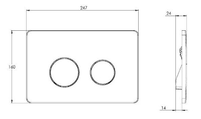 Кнопка смыва AZARIO двойная, круглая, цвет хром матовый (AZ-8200-0083/AZ-P57-0110) фото в интернет-магазине Русалия