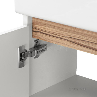 Тумба под раковину AQUATON Эклипс М подвесная эбони светлый левая 1A172801EK49L фото в интернет-магазине Русалия