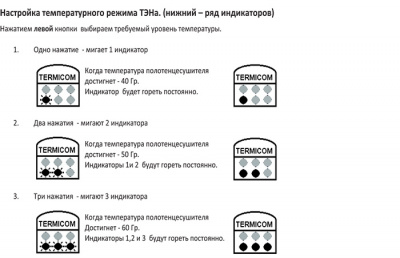 ТЭН ТЕРМИКОМ со светодиодами, 300 Вт, цвет ХРОМ, шнур серый витой фото в интернет-магазине Русалия