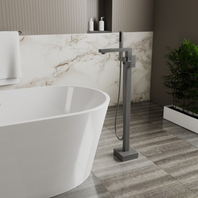 Напольный смеситель для ванны с душем DK Bayern.Liszt графит (DA1516006) фото в интернет-магазине Русалия