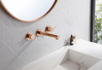 Смеситель ABBER Emotion AF88121RG скрытого монтажа для раковины, розовое золото фото в интернет-магазине Русалия