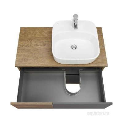 Тумба под раковину AQUATON Терра 85 дуб кантри, антрацит 1A247201TEKA0 фото в интернет-магазине Русалия