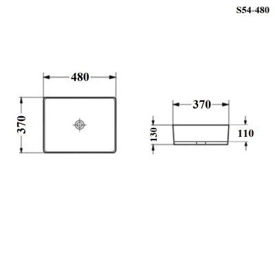 BOND S54-480 Раковина накладная прямоугольная 48*37*13см белая фото в интернет-магазине Русалия