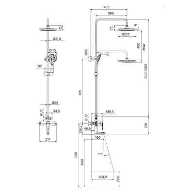 Душевая система IDDIS с изливом Ray (RAYSB3Fi06) фото в интернет-магазине Русалия