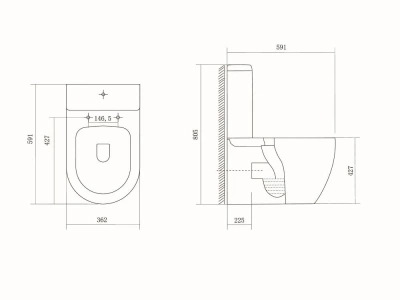 Унитаз-компакт Оберон AQ1273S-00 с сиденьем Soft Close Aquatek фото в интернет-магазине Русалия