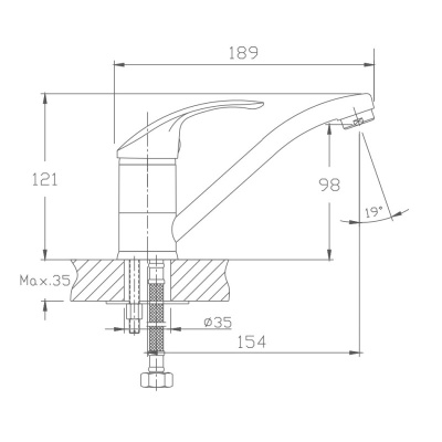 Смеситель для кухни Haiba (HB4536) фото в интернет-магазине Русалия