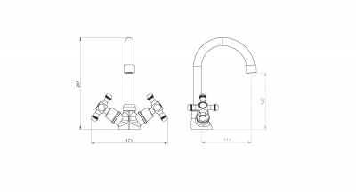 230210000 Retro,смеситель для умывальника без дк фото в интернет-магазине Русалия