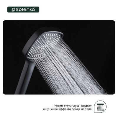 Лейка для душа Splenka S450.06.06, черный фото в интернет-магазине Русалия