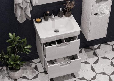 Тумба под раковину AQUATON Сильва 60 дуб полярный 1A211801SIW70 фото в интернет-магазине Русалия