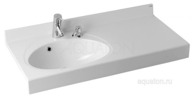Раковина AQUATON Отель 3/100 левая белая с навесами 1A70073NOT01L фото в интернет-магазине Русалия