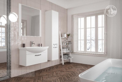 Тумба под раковину AQUATON Ария 80 подвесная белый 1A141701AA010 фото в интернет-магазине Русалия