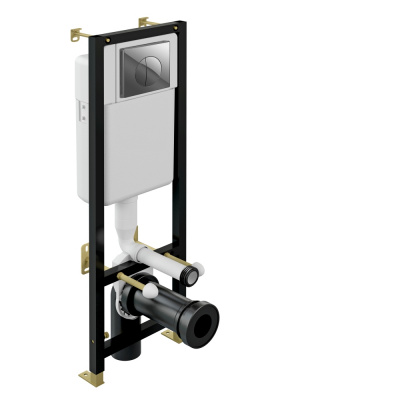 Комплект PARVA CO DPL EO инсталляция BLACK кнопка LEON пластик хром глянцевый A64229 Cersanit фото в интернет-магазине Русалия