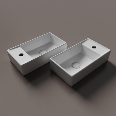 Умывальник подвесной прямоугольный (чаша справа, отверстие под смеситель слева) Element 407*217*100 CN6051R Ceramica Nova фото в интернет-магазине Русалия