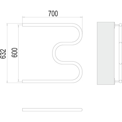 Полотенцесушитель водяной Terminus М-образный (1") 60х70 4620768881220 фото в интернет-магазине Русалия