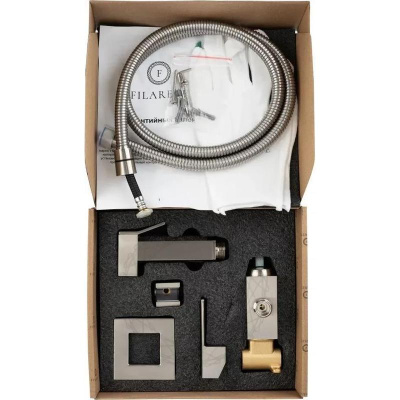 Гигиенический душ со смесителем встраиваемый FILARETE Fing FL101NK, никель фото в интернет-магазине Русалия