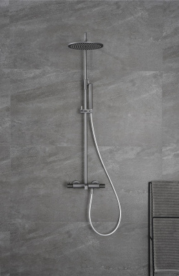 Душевая система с термостатом AltroBagno Intento 030421 GrNe AltroBagnoIntento030421GrNe фото в интернет-магазине Русалия