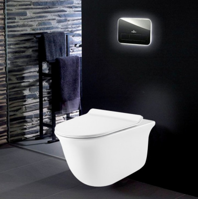 Унитаз подвесной безободковый с сиденьем микролифт GR-4412MS матовый Grossman фото в интернет-магазине Русалия