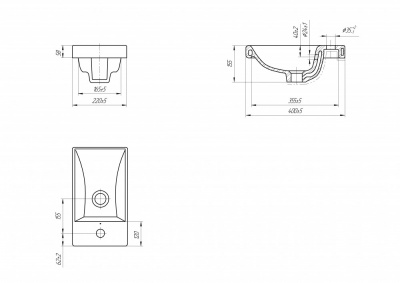 Раковина встраиваемая Moduo 40 S-UM-MOD40/1-w Cersanit фото в интернет-магазине Русалия