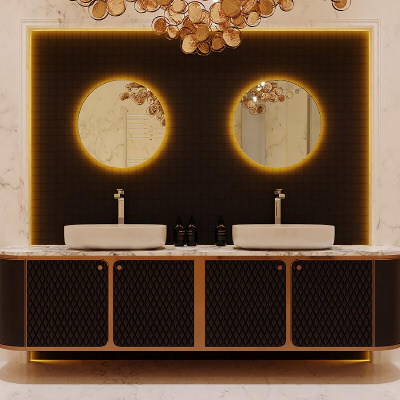 Зеркало AZARIO Savanna RGB D550 SMART-управление, парящая подсветка (LED-00002605) фото в интернет-магазине Русалия