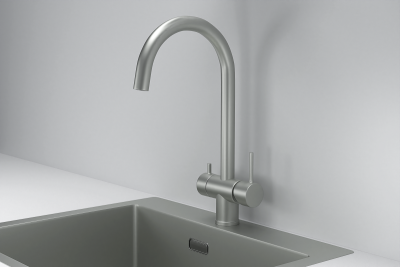 Смеситель для кухни Granula (7104, СТАЛЬ МАТОВАЯ) фото в интернет-магазине Русалия
