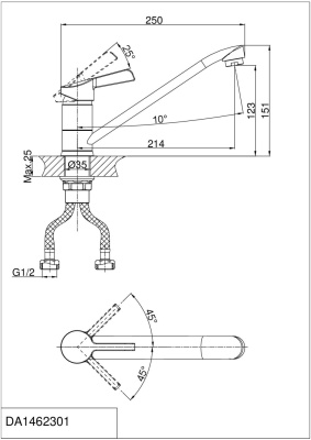 Смеситель для кухни DK Rhein Schiller (DA1462301) фото в интернет-магазине Русалия