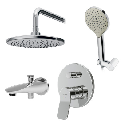 FB85A10020 X-Joy, набор: см-ль д/в/душа, верхний душ 220 мм, держатель д/верхн.душа, душ.набор (ручн фото в интернет-магазине Русалия