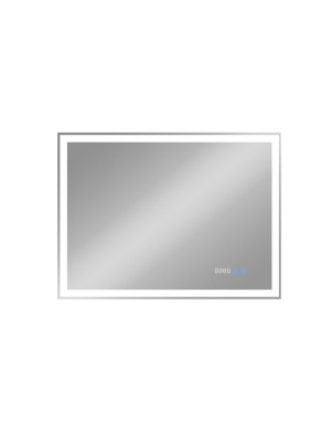 Зеркало с подсветкой Mercury 800x600 часы, антизапотевание ЗЛП819 Continent фото в интернет-магазине Русалия