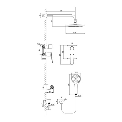 Душевая система Lemark Bronx встраиваемая (LM3729MW) фото в интернет-магазине Русалия