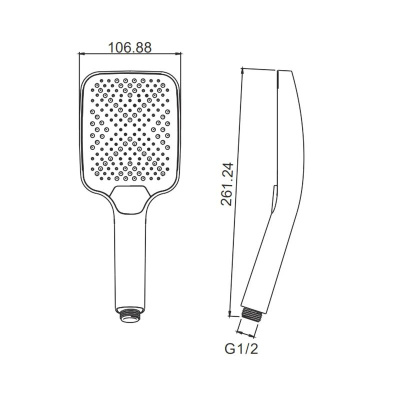 Лейка для душа Splenka S450.52.06, черный фото в интернет-магазине Русалия
