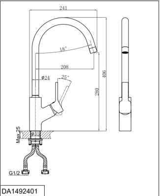 Смеситель для кухни DK Rhein.Dusseldorf (DA1492401) фото в интернет-магазине Русалия