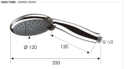 Ручной душ Remer 318CAX фото в интернет-магазине Русалия