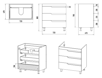 Тумба Софт 75 с раковиной Misty Алиса 75 Misty фото в интернет-магазине Русалия