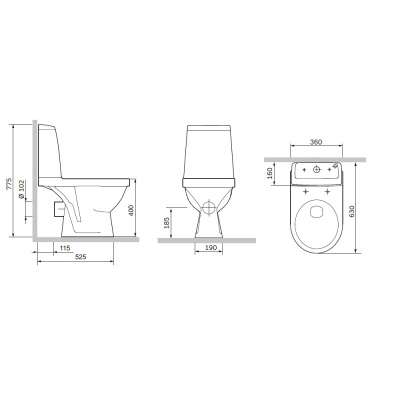 788607SC Origin Evo 2 унитаз-компакт с сиденьем микролифт RedBlu (Damixa) фото в интернет-магазине Русалия