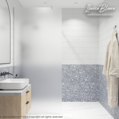 Iberica Blanca Mod.602 Walk In Душевая перегородка неподвижная. Матовое / Хром. 120х200 см IB602.MC.200.120 фото в интернет-магазине Русалия