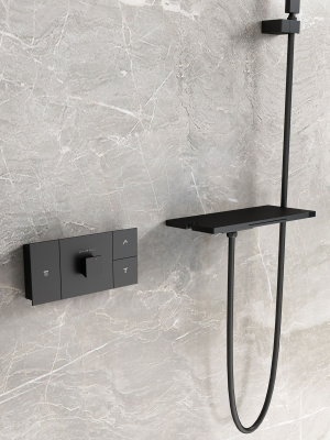 Душевой комплект Futura VSFW-2F11TMB термостатический встраиваемый, 3 режима, черный Vincea фото в интернет-магазине Русалия