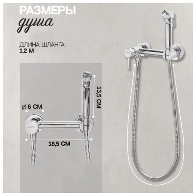Гигиенический душ со смесителем Hansberge H0099C, хром фото в интернет-магазине Русалия