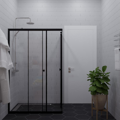 Душевой уголок "Вента-Блэк" 120х90, прямоуг (1 место) Щ0000074411 Triton фото в интернет-магазине Русалия