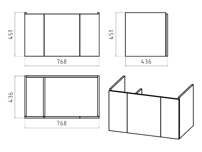 Тумба Лира 80 подвесная с раковиной Cersanit Moduo 80 Misty фото в интернет-магазине Русалия
