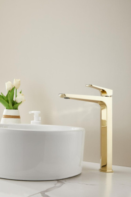 Смеситель для раковины HAIBA золотой (HB11726-5) фото в интернет-магазине Русалия