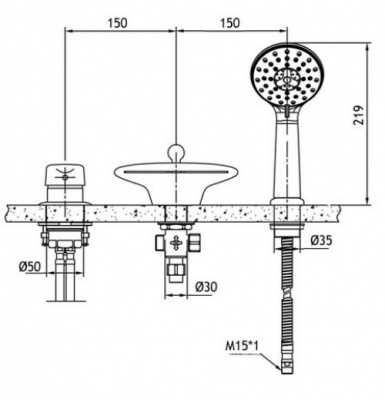 Встраиваемый смеситель на борт ванны Niagara F5140197CP-RUS Bravat фото в интернет-магазине Русалия