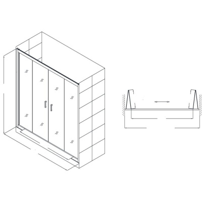 Душевая дверь RGW PA-24 (складная) 1400, стекло прозрачное, профиль хром фото в интернет-магазине Русалия