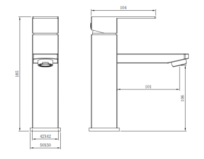 Смеситель для раковины OLIVE’S Economy VALDO квадр. нержавеющая сталь (VL13100) фото в интернет-магазине Русалия