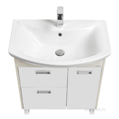 Тумба под раковину AQUATON Бекка PRO 70 белый, дуб сомерсет 1A208701BAC20 фото в интернет-магазине Русалия